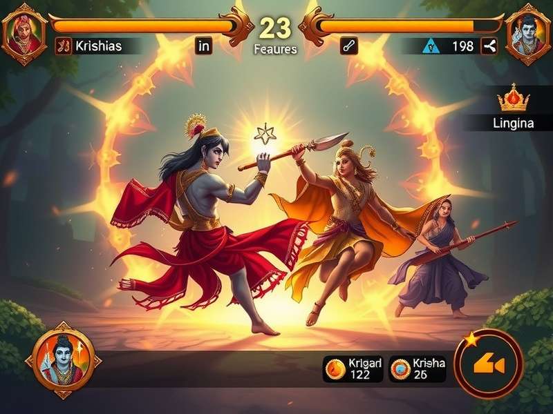 Krishna S Eternal Duel gameplay screenshot showing divine combat